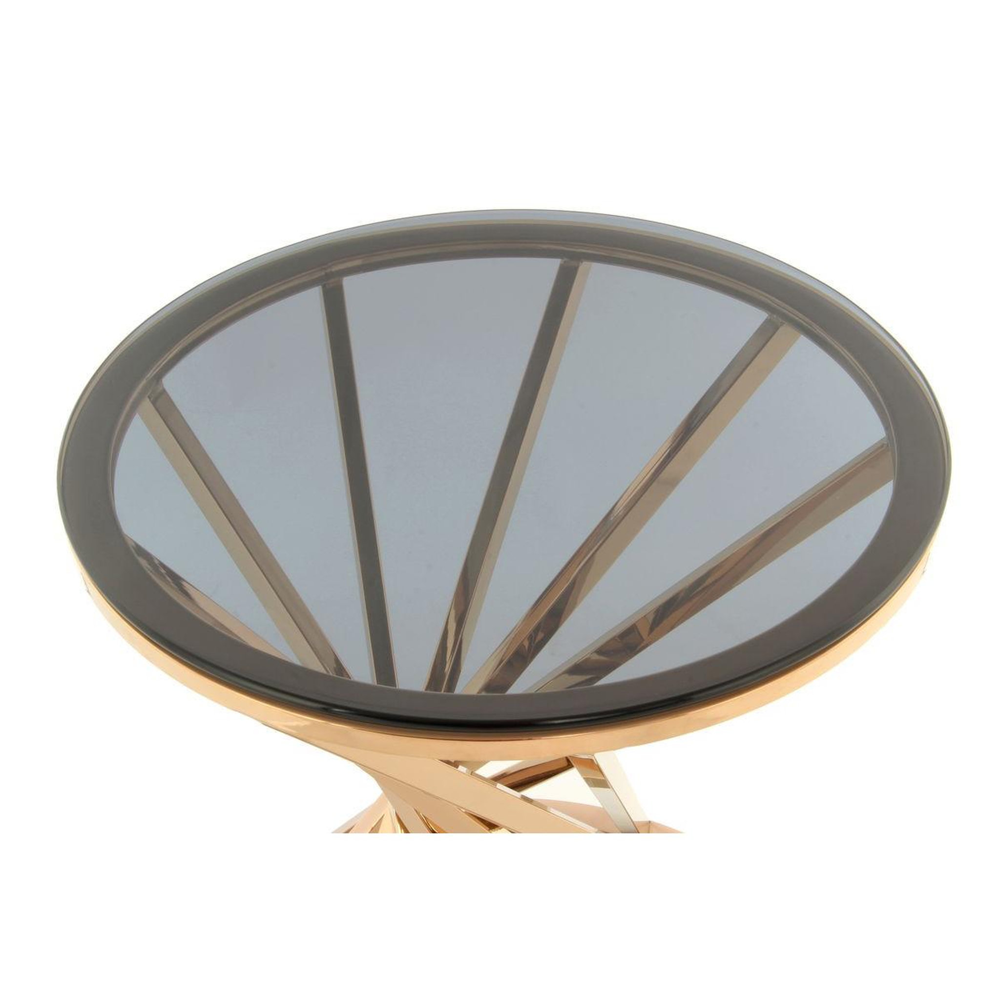 Voir la diapositive 2 : Paris Prix Table d'appoint design  wesley  42cm gris & or rose