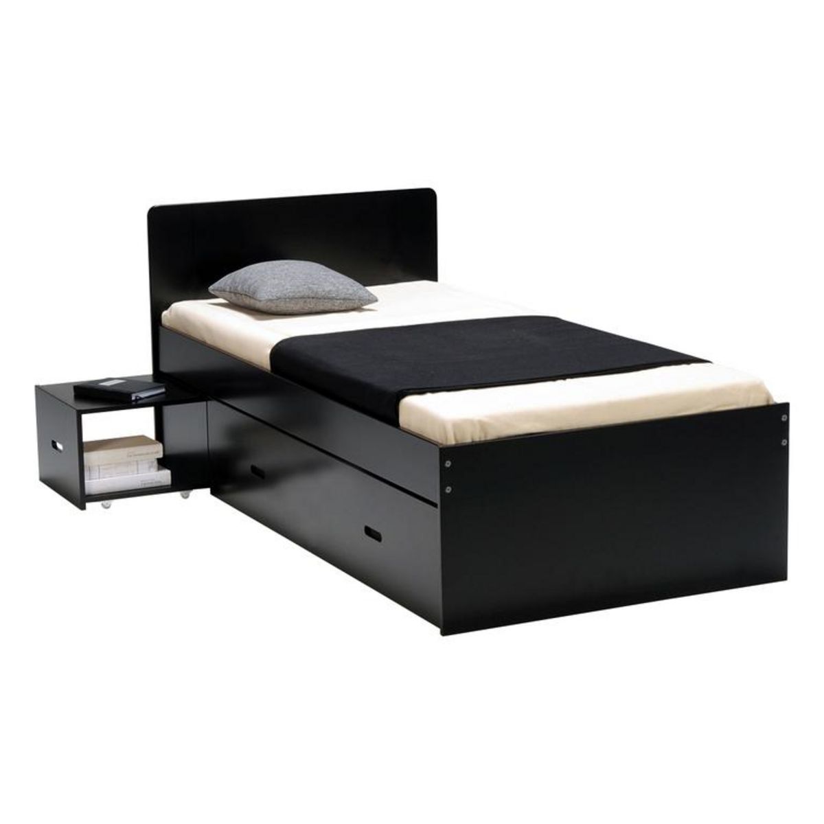 Lit enfant XENA 90 x 190 cm avec chevet et tiroir