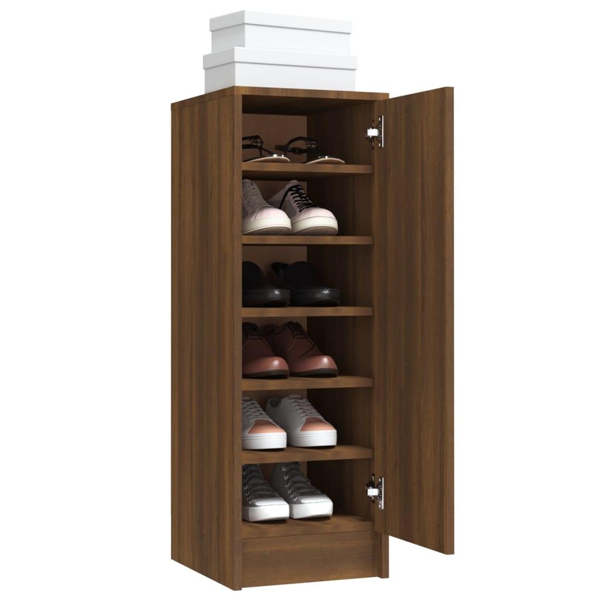Voir la diapositive 4 : VIDAXL Meuble a chaussures Chene marron 32x35x92 cm Bois d'ingenierie