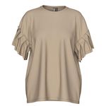 Pieces T shirt  Femme Pieces Skylar. Coloris disponibles : Beige