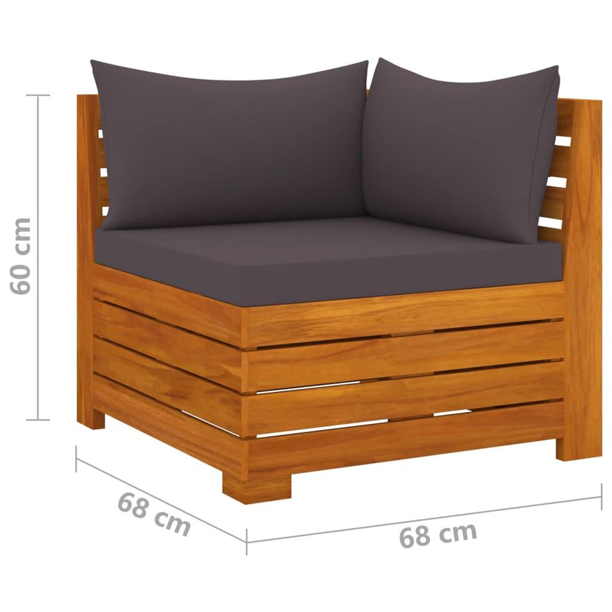 Voir la diapositive 6 : VIDAXL Salon de jardin 4 pcs avec coussins Bois d'acacia solide