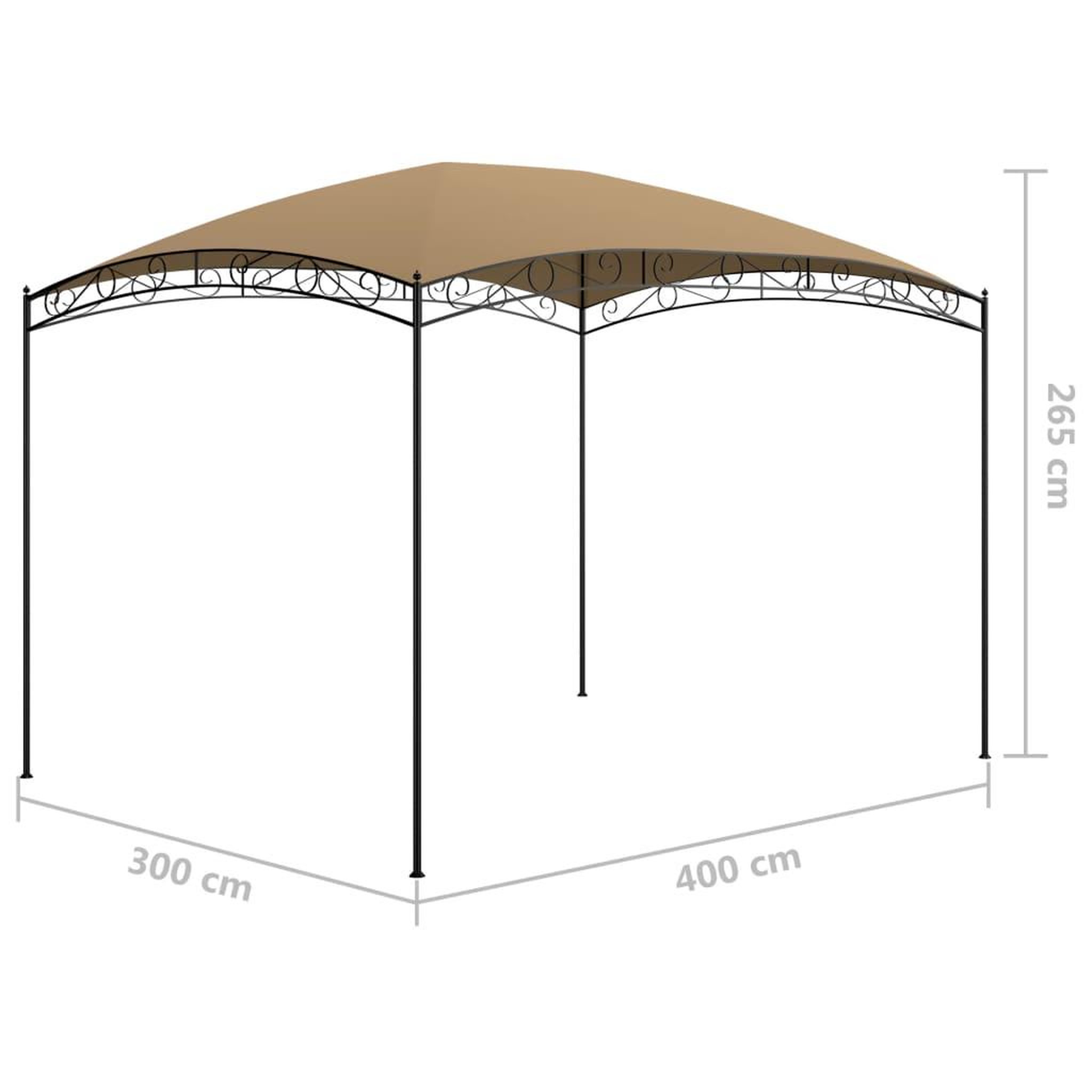 Voir la diapositive 6 : VIDAXL Belvedere 3x4x2,65 m Taupe 180 g/m^2