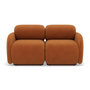 Voir la diapositive 1 : LISA DESIGN Penelope - canapé droit modulable 2 places en velours texturé