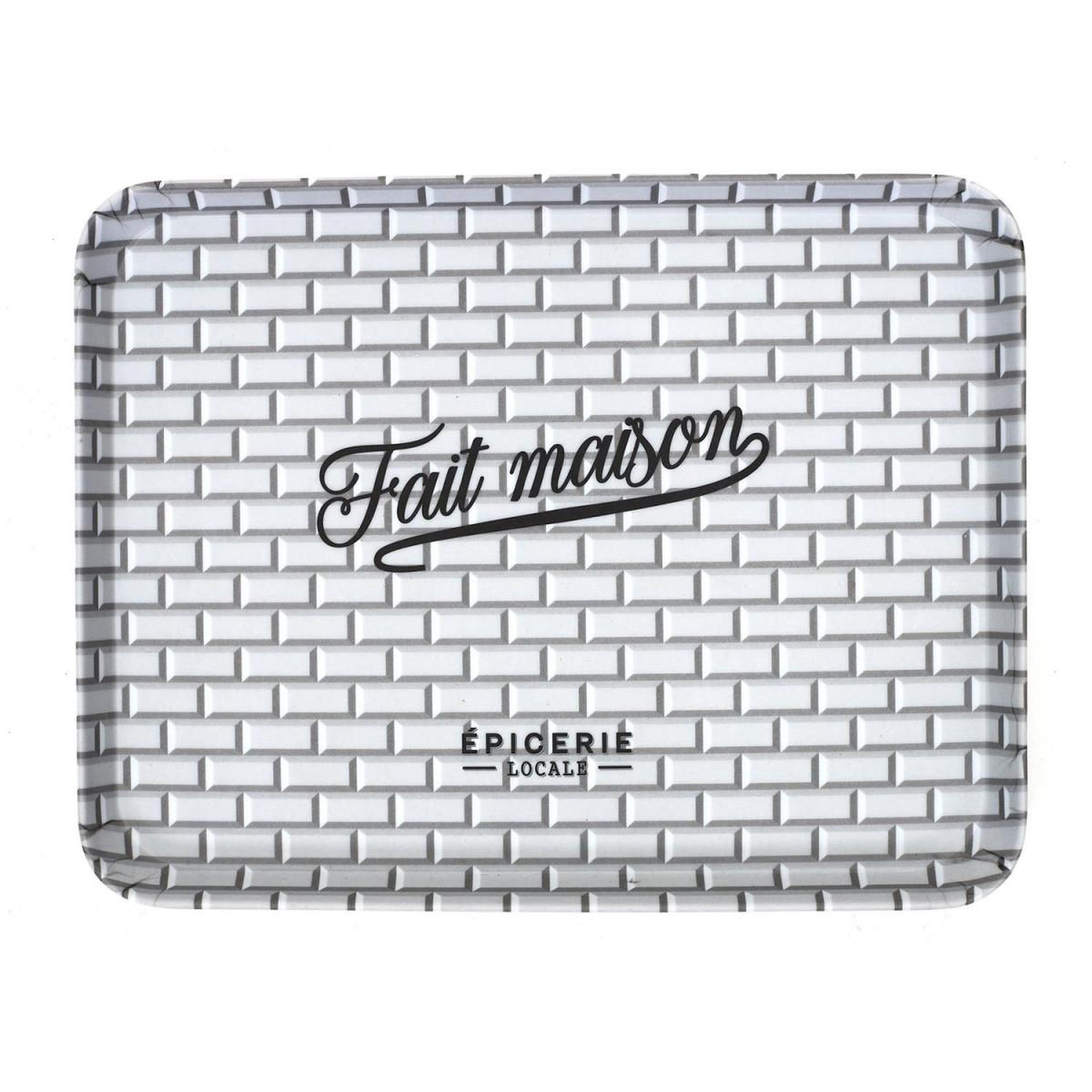 The Home Deco Factory Plateau de service  brooklyn  26cm noir & blanc