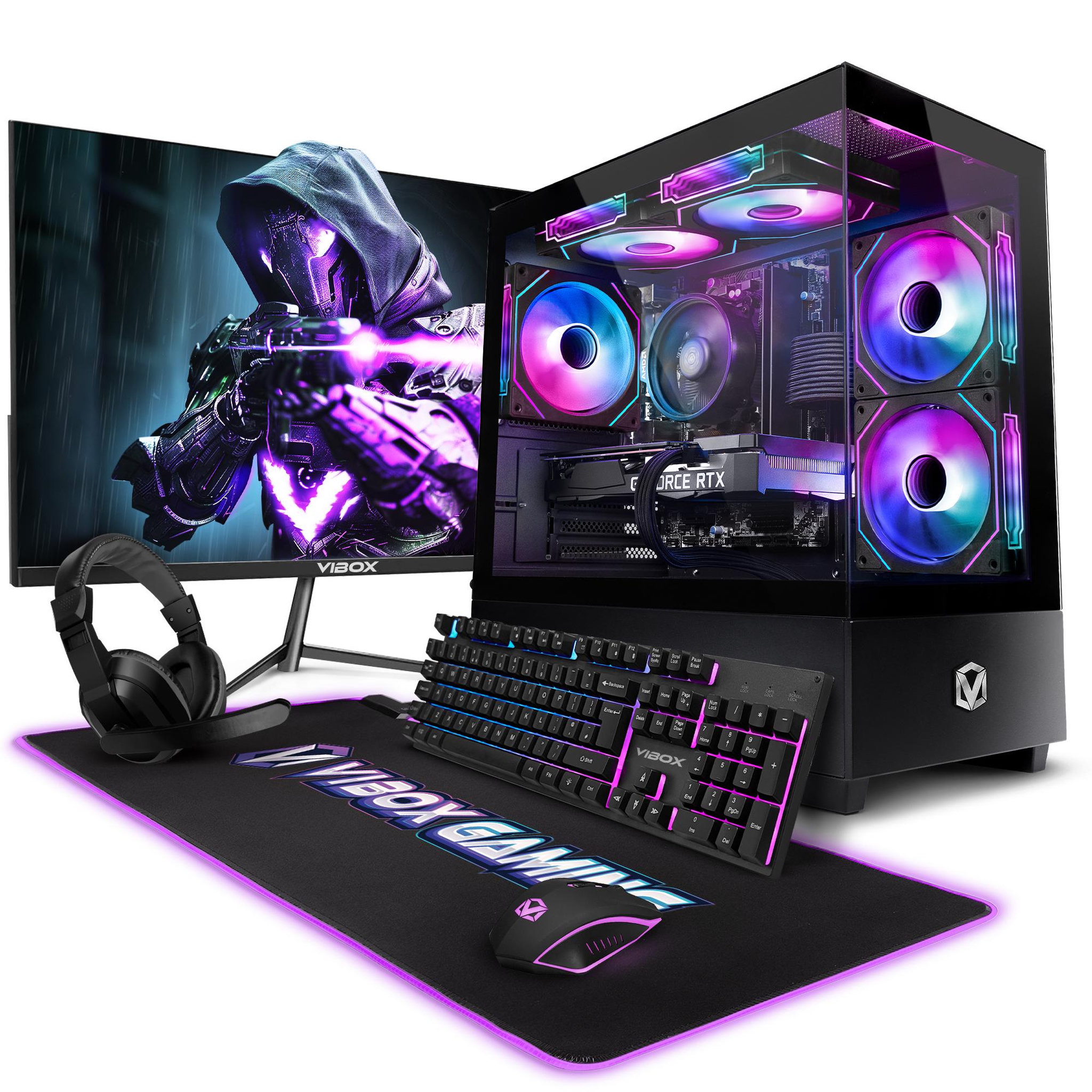 VIBOX PC Gamer Complet - Ryzen 5 5500, RTX 5060, 16 Go RAM, 1 To SSD, Windows 11, WiFi 6 + Bluetooth 5.4