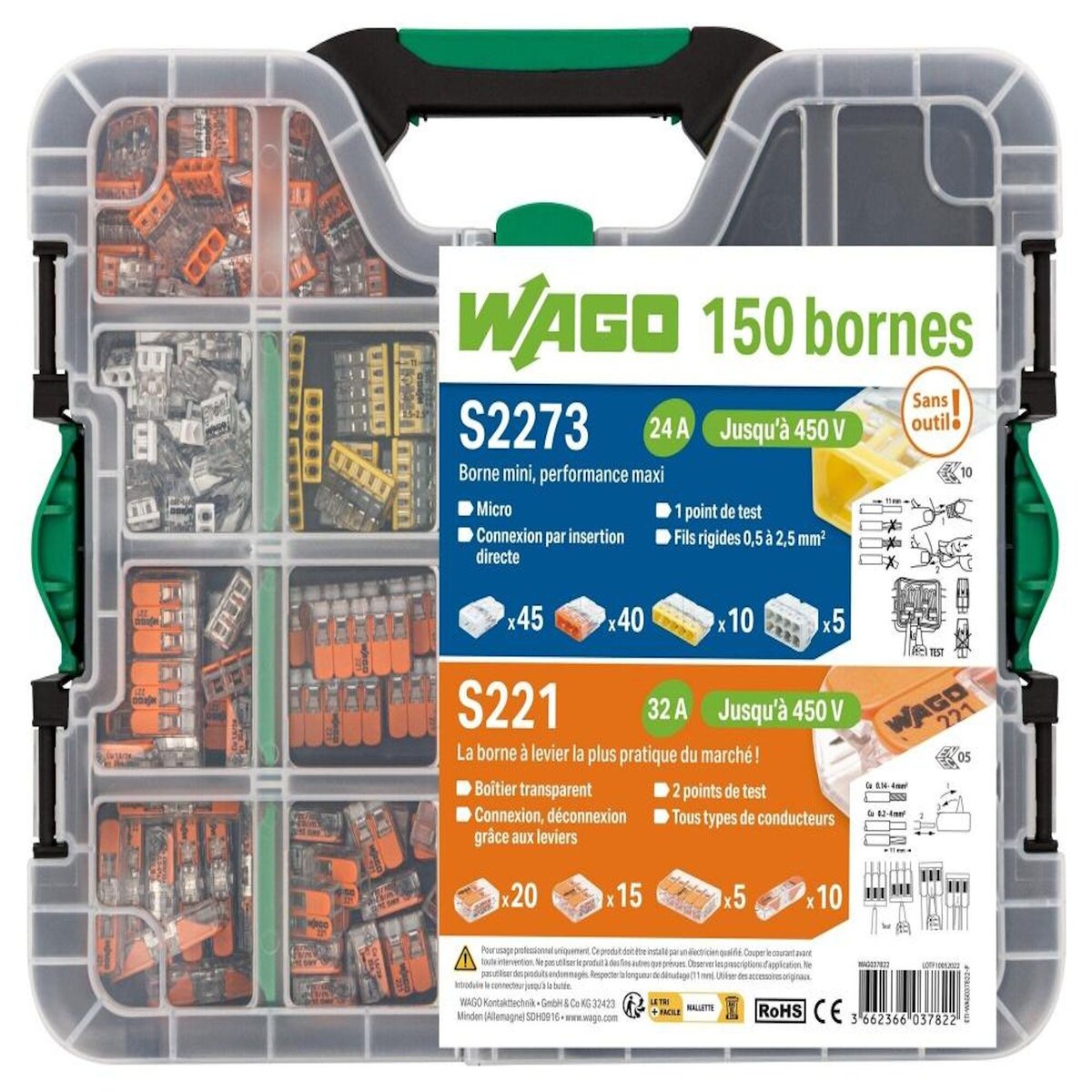 WAGO Mallette WAGO 150 bornes S2273 et S221