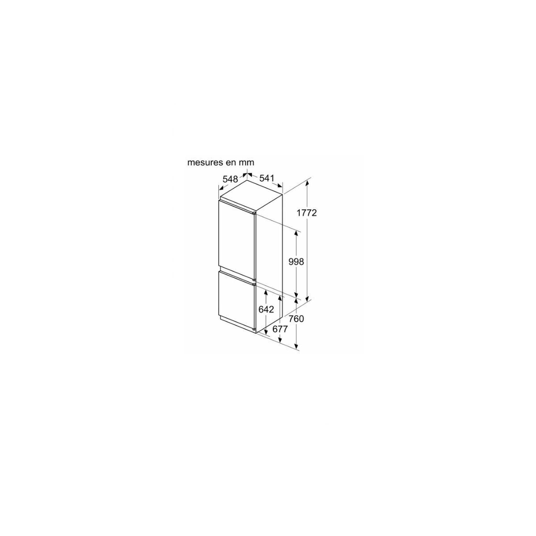 Voir la diapositive 5 : BOSCH Réfrigérateur combiné intégrable à glissière 260l - kin86vse0