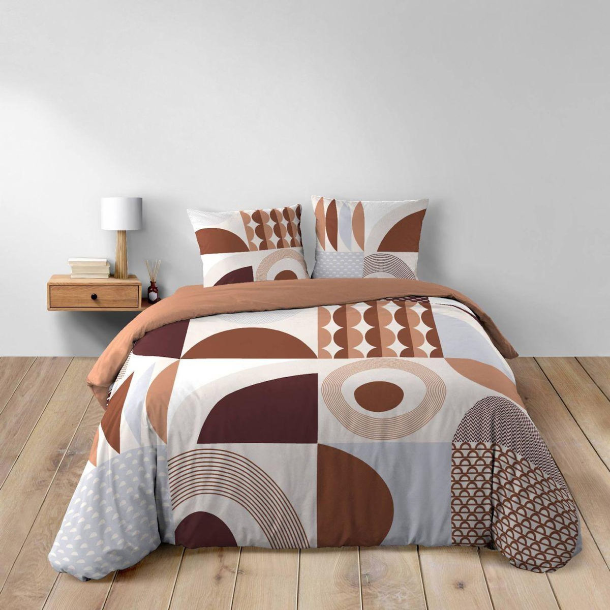 Paris Prix Parure de Lit 3 Pièces  Gemma  240x220cm Terracotta