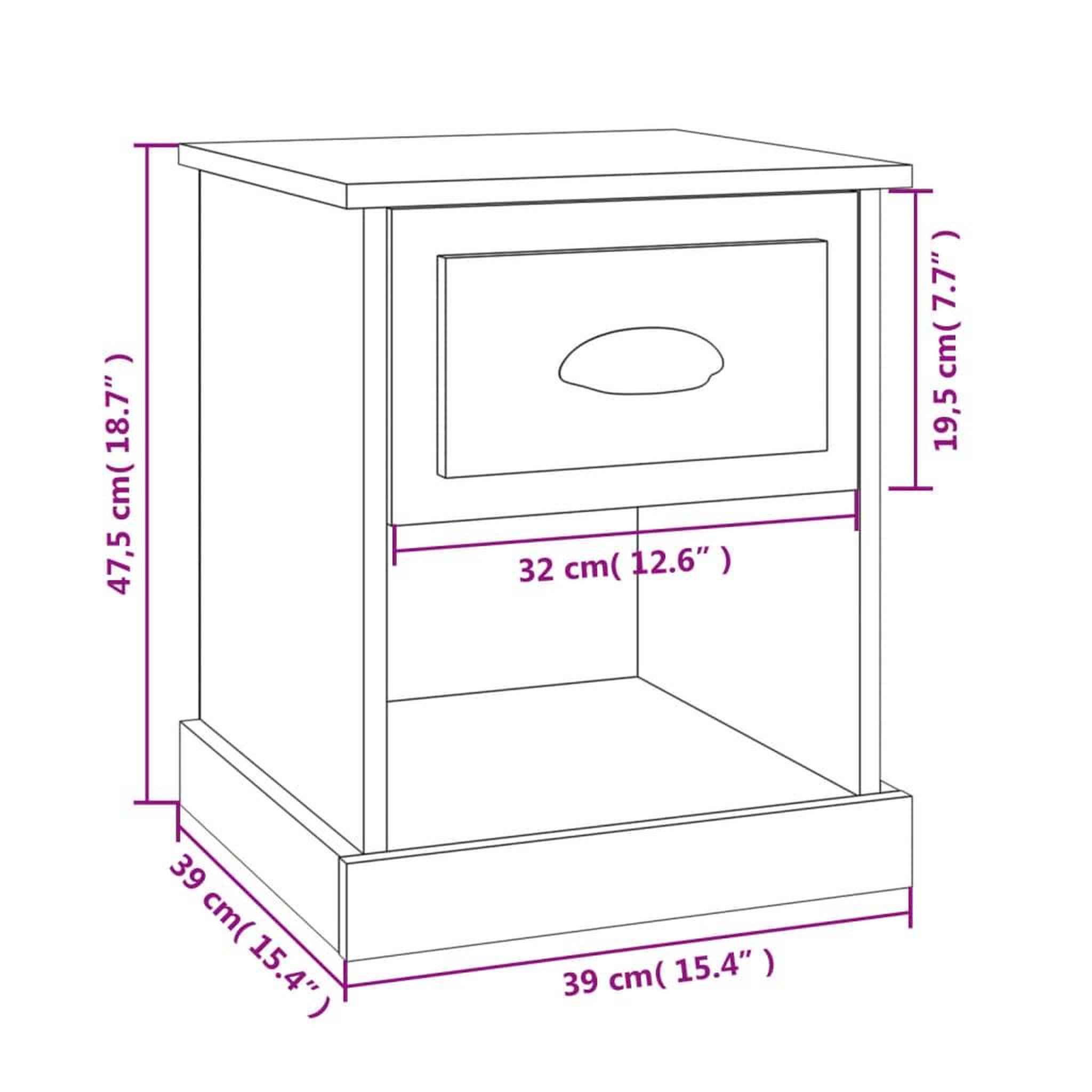 Voir la diapositive 6 : VIDAXL Tables de chevet 2 pcs blanc 39x39x47,5 cm bois d'ingenierie