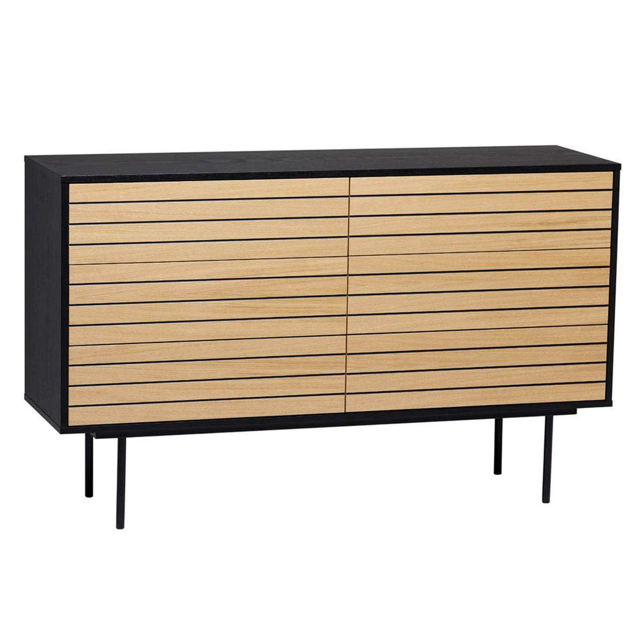 Paris Prix Commode design  stripe 6d  140cm chêne & noir