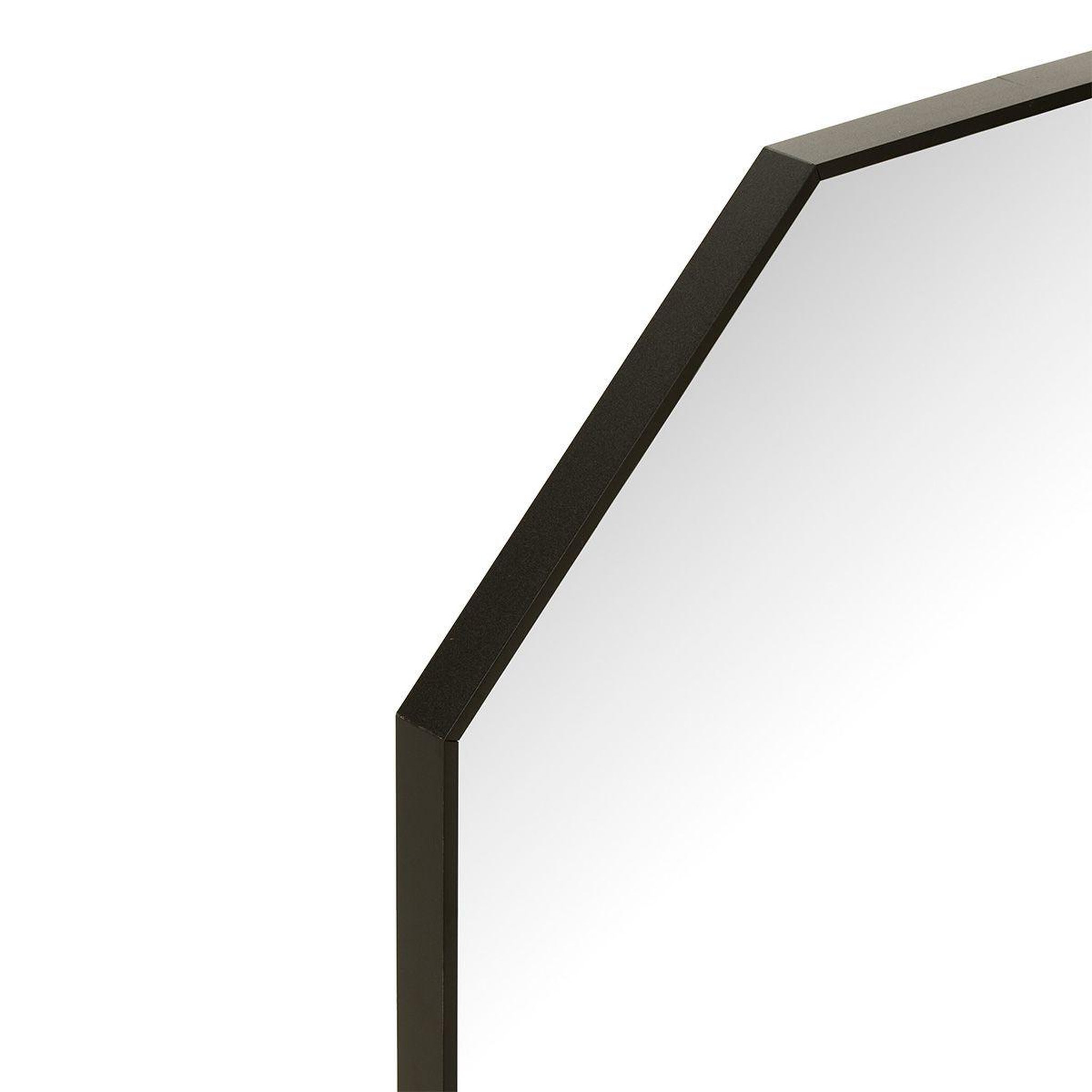 Voir la diapositive 2 : J-LINE Miroir Mural Déco  Octogone  65cm Noir