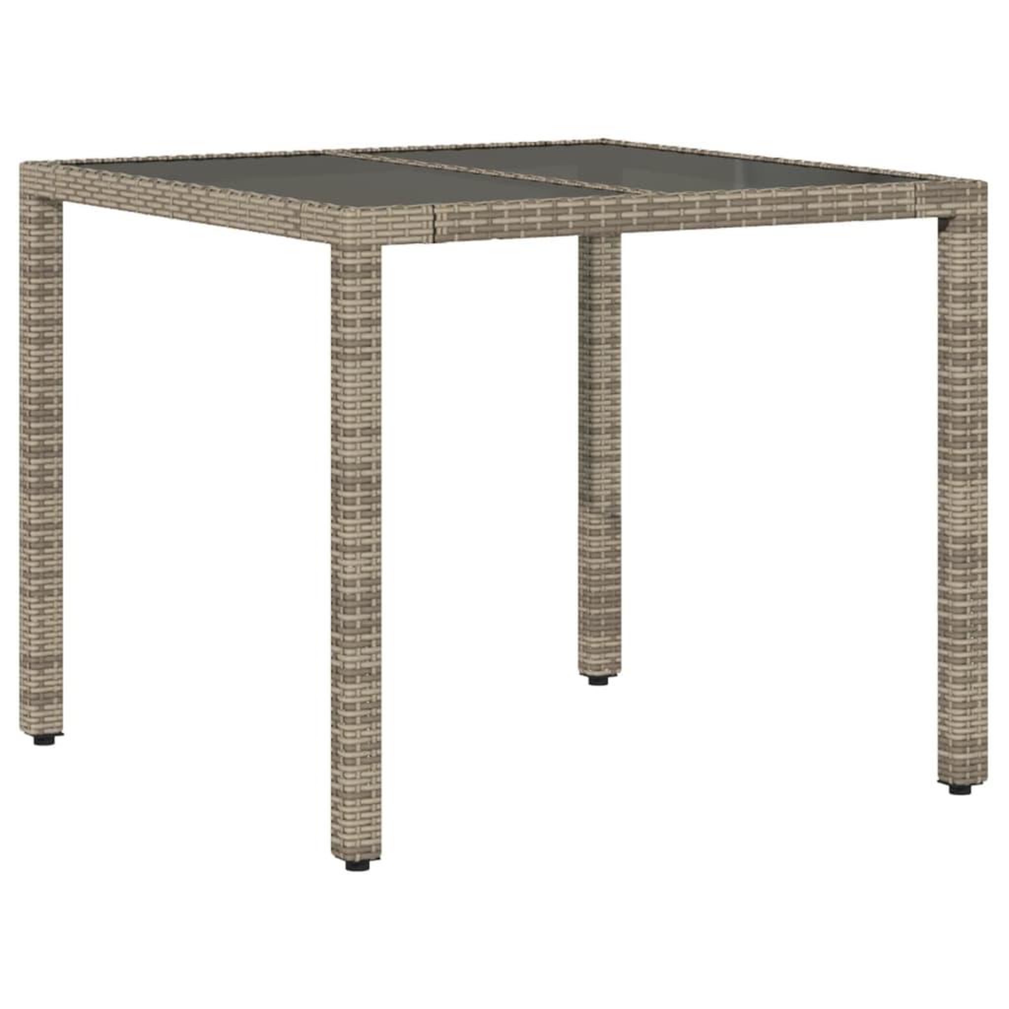 Voir la diapositive 4 : VIDAXL Ensemble a manger de jardin et coussins 5 pcs gris rotin verre