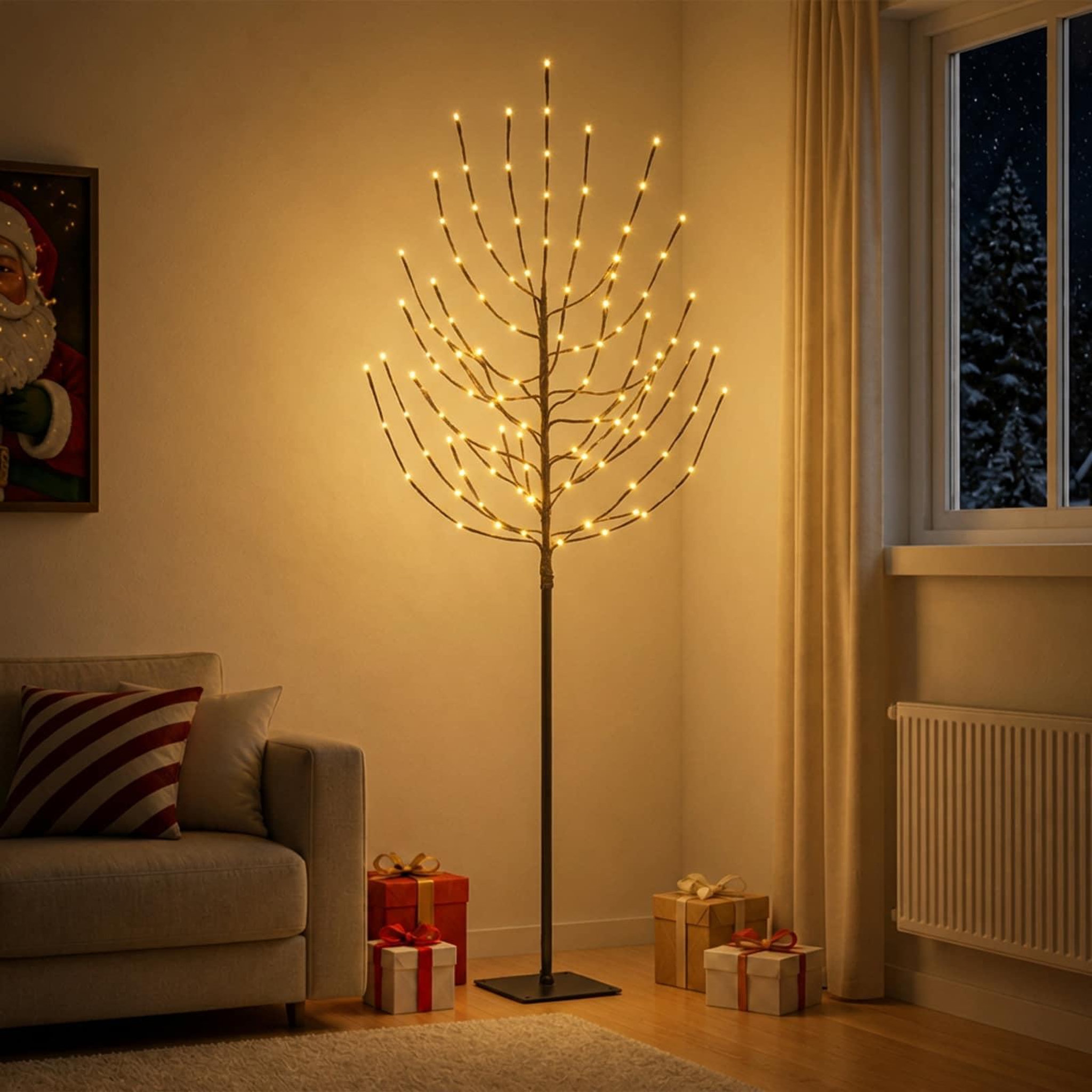 Voir la diapositive 4 : VIDAXL Arbre de Noël LED Noir 20 x 20 x 180 cm Acier 160 LED
