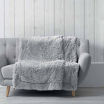 Paris Prix Plaid Imitation Fourrure Uni  Marilou  125x150cm Gris