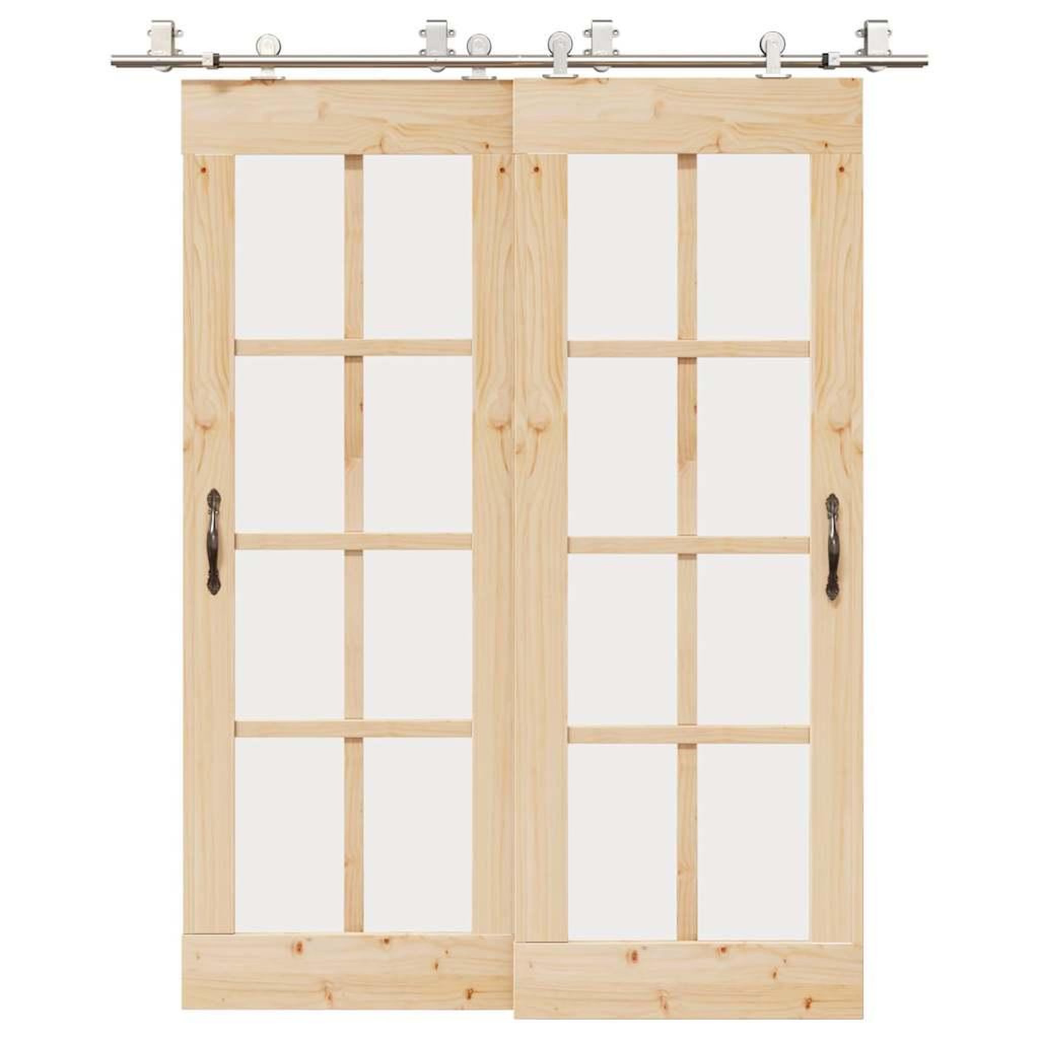 VIDAXL Kit fixation porte coulissante 183 cm Acier inoxydable Argente