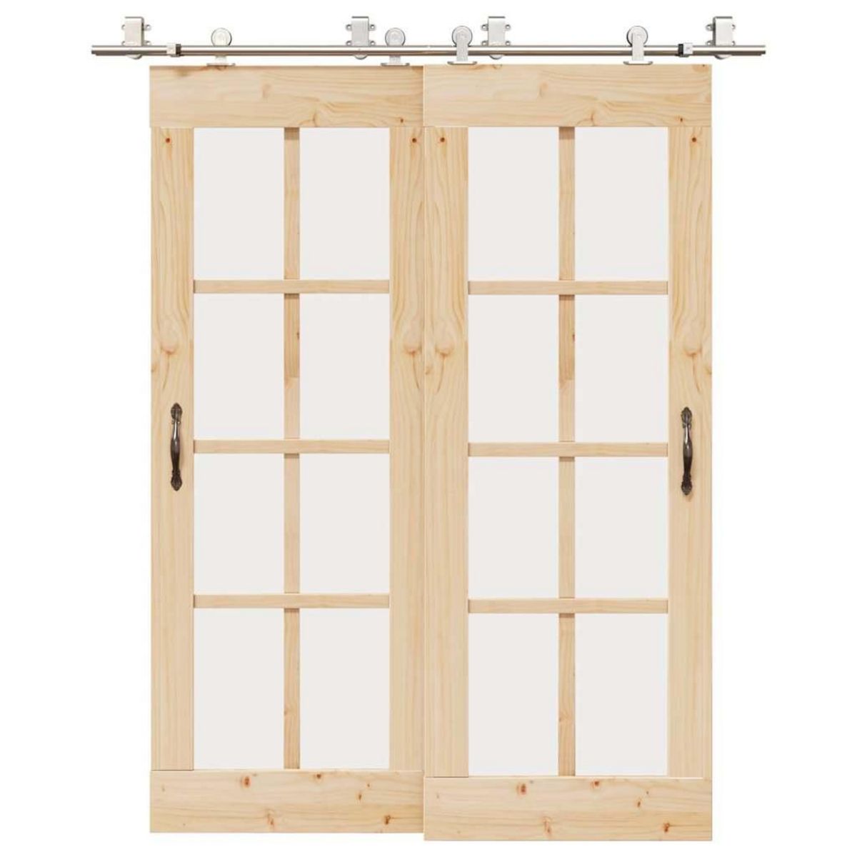 VIDAXL Kit fixation porte coulissante 183 cm Acier inoxydable Argente