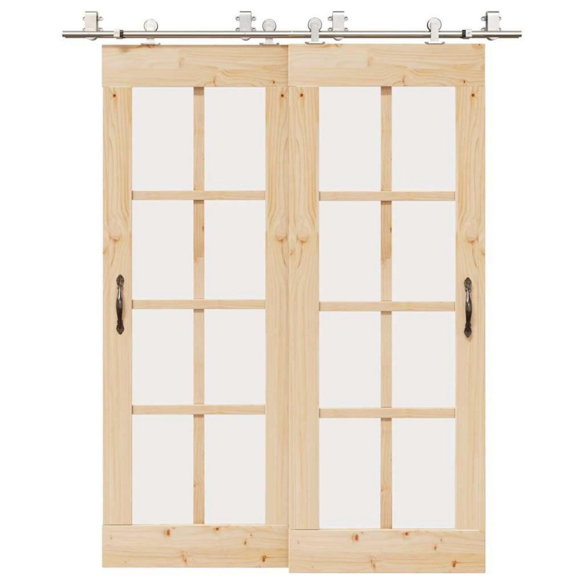 VIDAXL Kit fixation porte coulissante 183 cm Acier inoxydable Argente