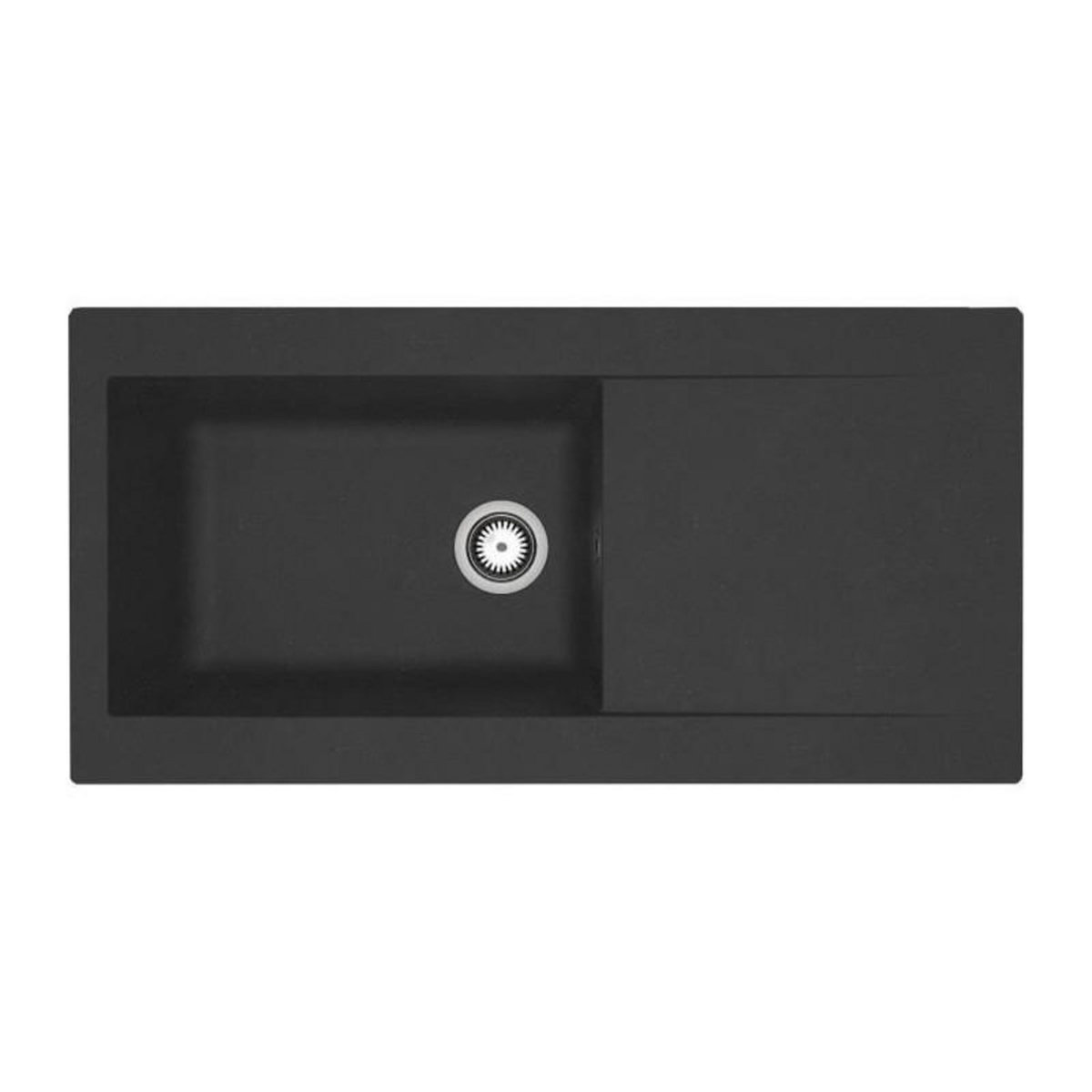 STRADOUR STRADOUR Evier a encastrer resine Lierra 1000x500mm 1 grande cuve  - Noir - Fabrication francaise