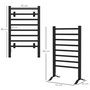 Voir la diapositive 3 : HOMCOM Sèche-serviette électrique sur pied 150W 8 barres timer alu noir