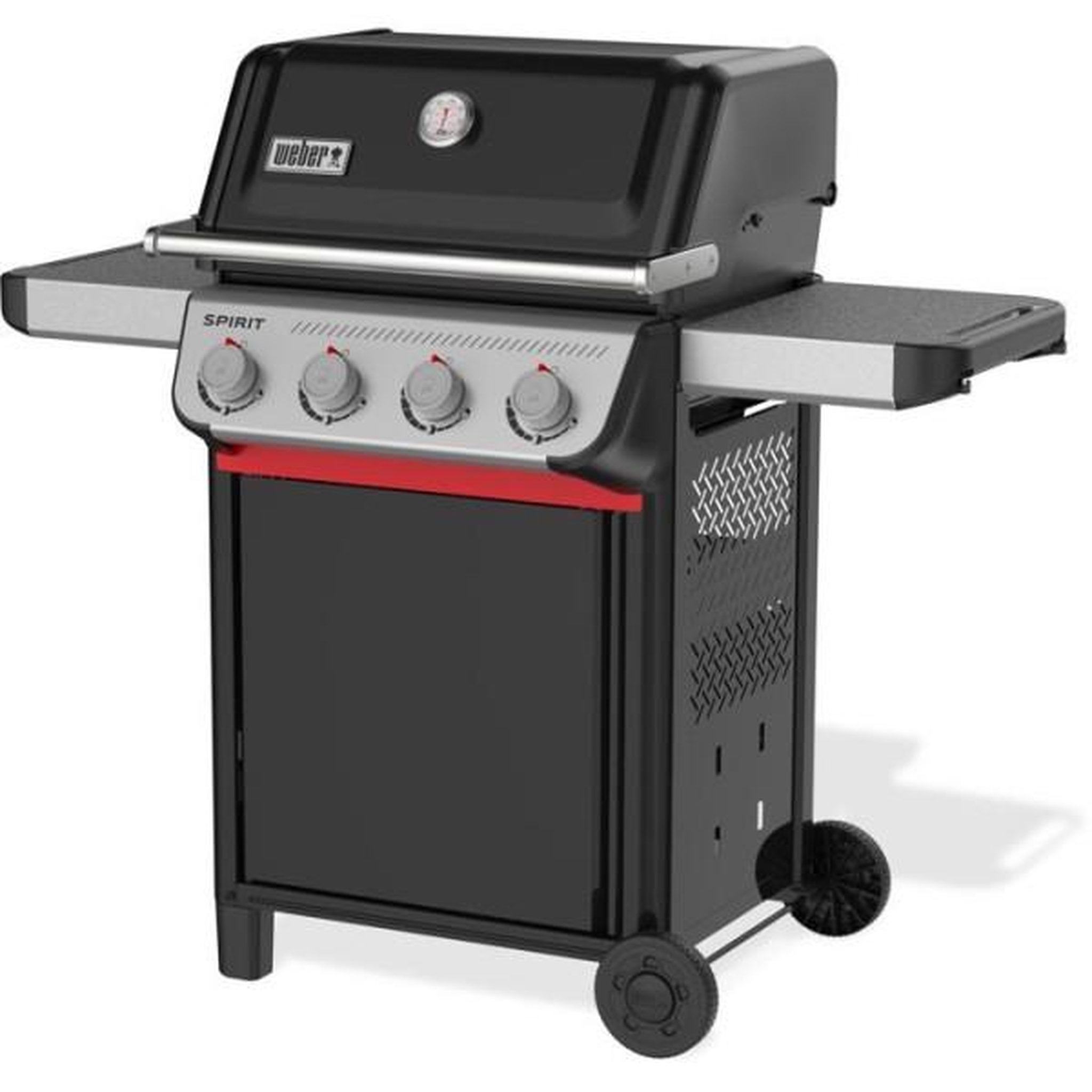 Voir la diapositive 2 : AAAAA Barbecue a gaz - Weber - Spirit E-410 - Thermometre analogique - Fonte d'aluminium - Tablettes latérales - Noir
