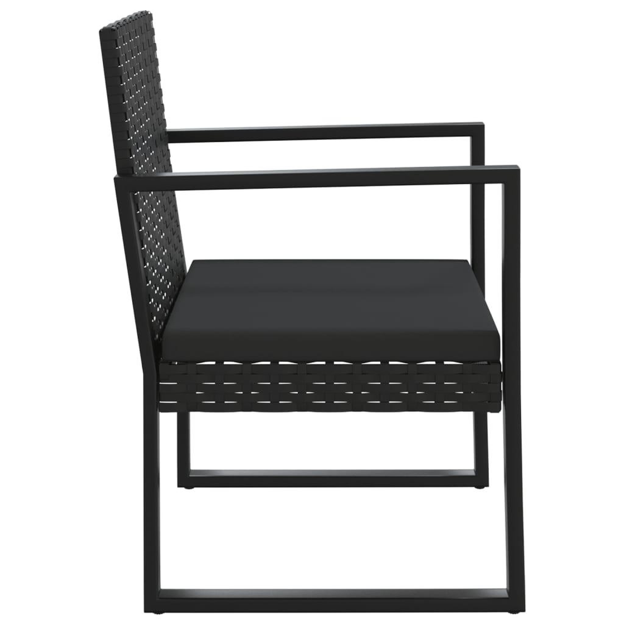 Voir la diapositive 5 : VIDAXL Salon de jardin 4 pcs avec coussins Noir Resine tressee
