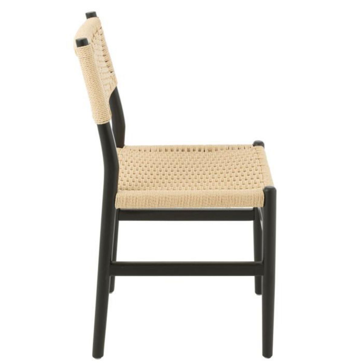 Paris Prix Chaise Corde en Bois  Lap  87cm Noir