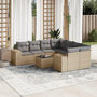 Voir la diapositive 1 : VIDAXL Salon de jardin avec coussins 9 pcs beige resine tressee