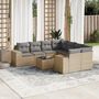 Voir la diapositive 1 : VIDAXL Salon de jardin avec coussins 9 pcs beige resine tressee