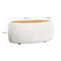 Voir la diapositive 5 : BEST MOBILIER Mahina - table basse ovale - en tissu bouclette et plateau effet bois - 114 cm