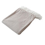 Paris Prix Plaid Uni à Franges  Dobby  130x150cm Beige