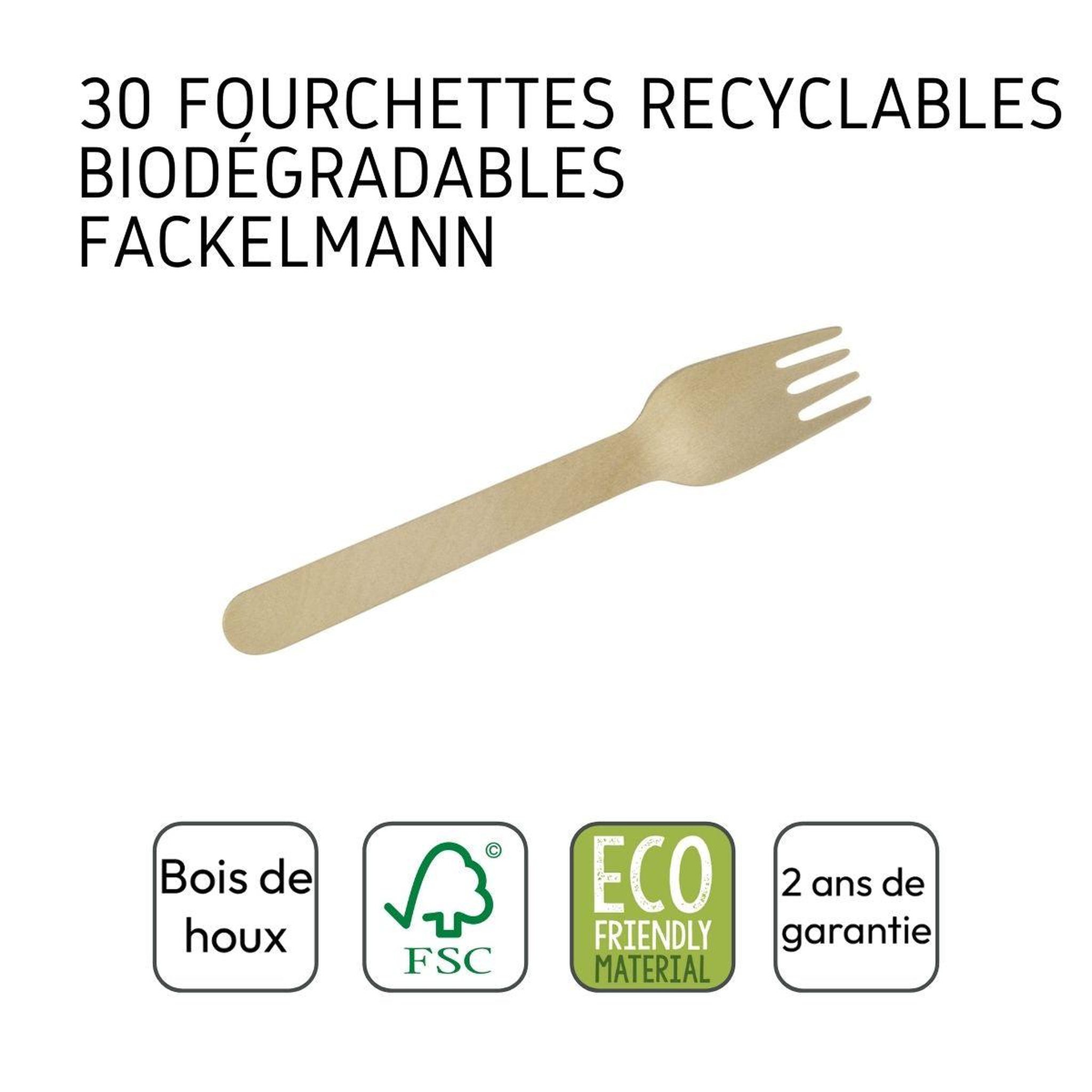 Voir la diapositive 3 : Fackelmann Lot de 30 fourchettes en bois jetables 16 cm fackelmann move
