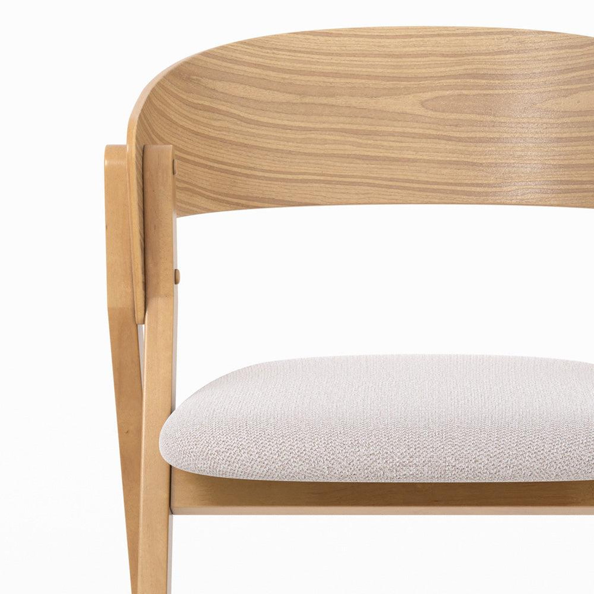 Voir la diapositive 5 : MAISON PAVANE Chaise en bois d'hévéa et tissu beige-héloïse