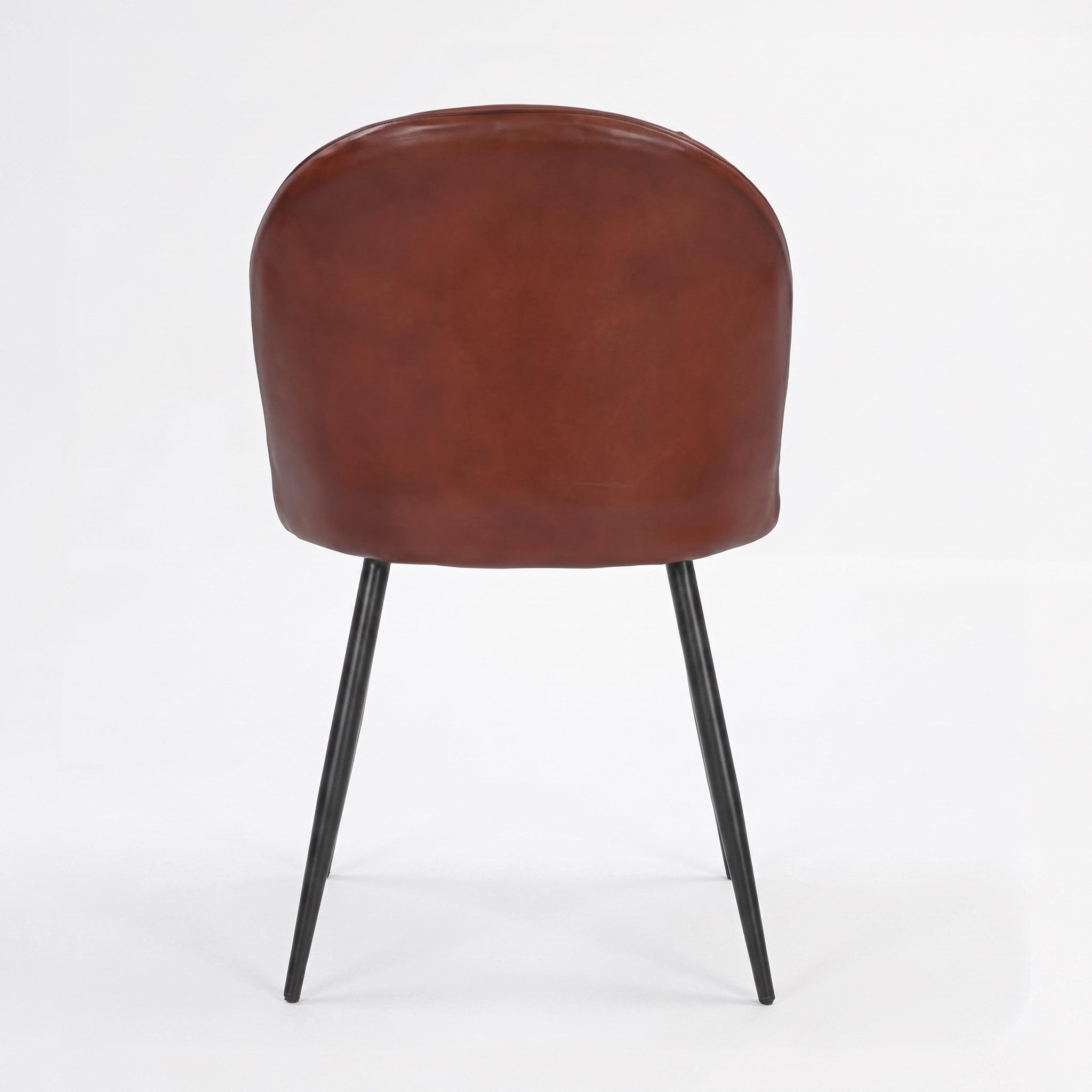 Voir la diapositive 5 : MAISON PAVANE Lot de 2 chaises en cuir de buffle marron rouge-célestin
