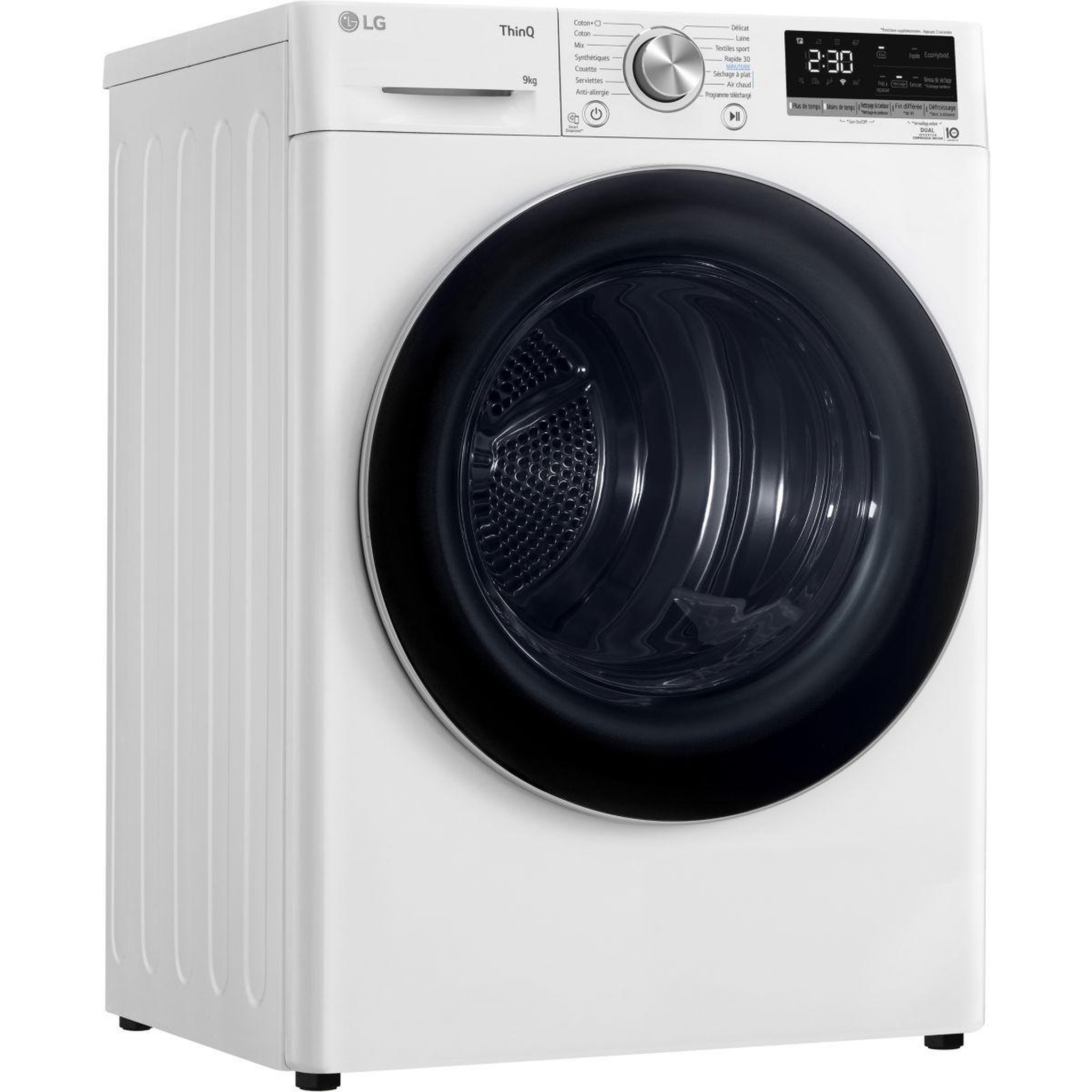 Voir la diapositive 2 : LG Sèche linge pompe à chaleur rh9v51wh
