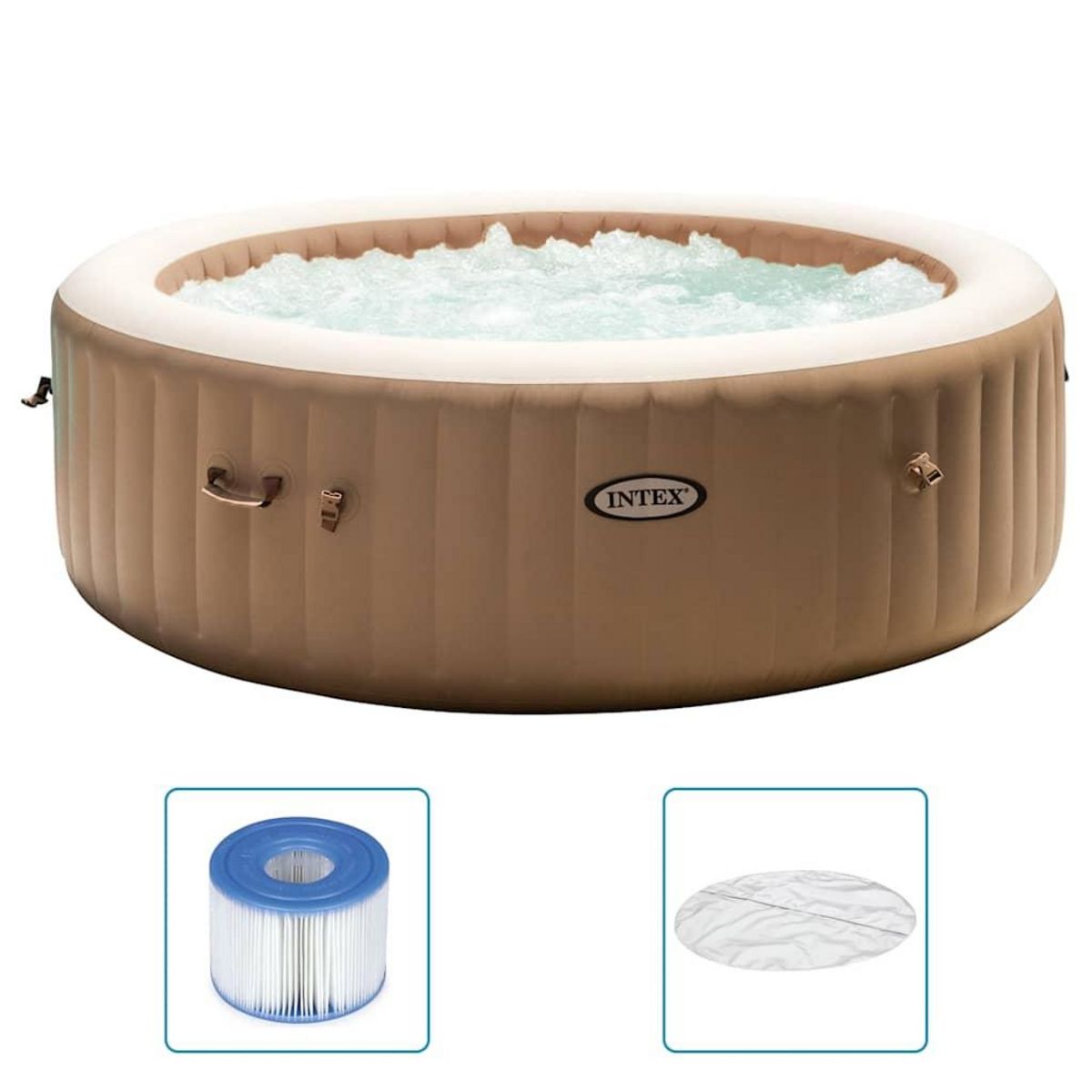 INTEX Intex Baignoire de massage a bulles ronde PureSpa 216x71cm 6 personnes