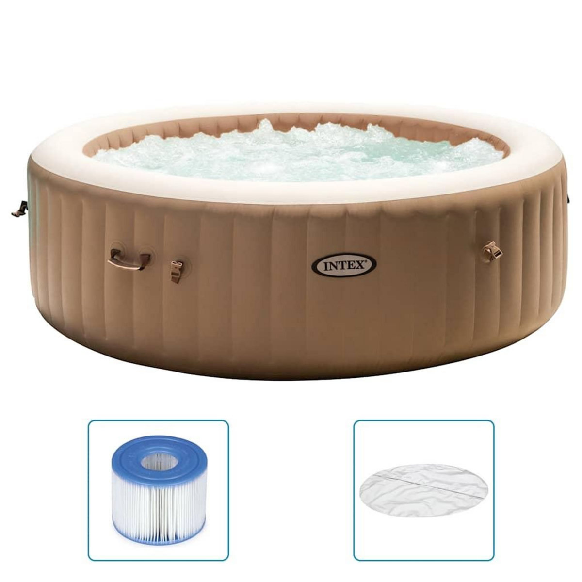 INTEX Intex Baignoire de massage a bulles ronde PureSpa 216x71cm 6 personnes