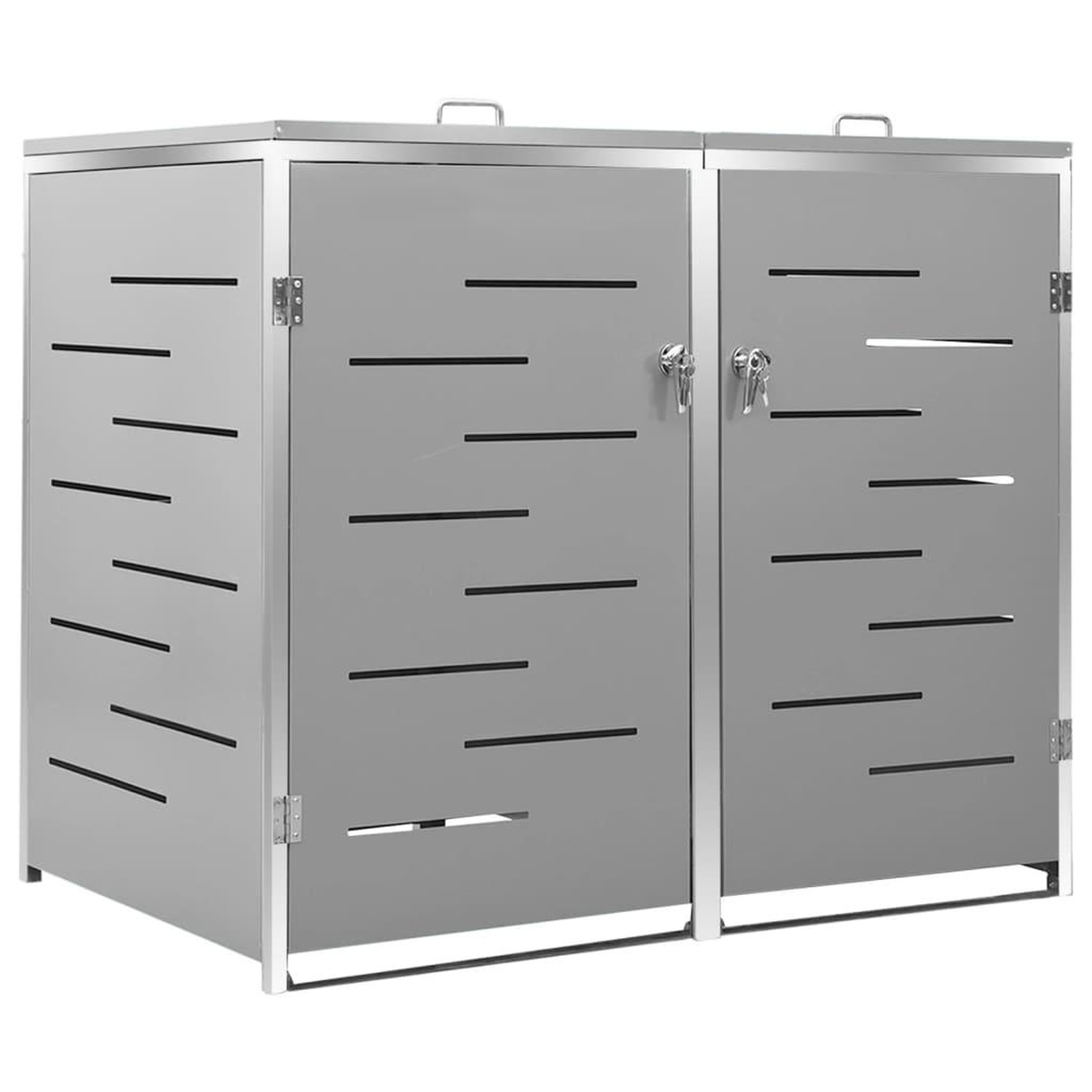 Voir la diapositive 2 : VIDAXL Abri pour deux poubelles 138x77,5x112,5 cm Inox