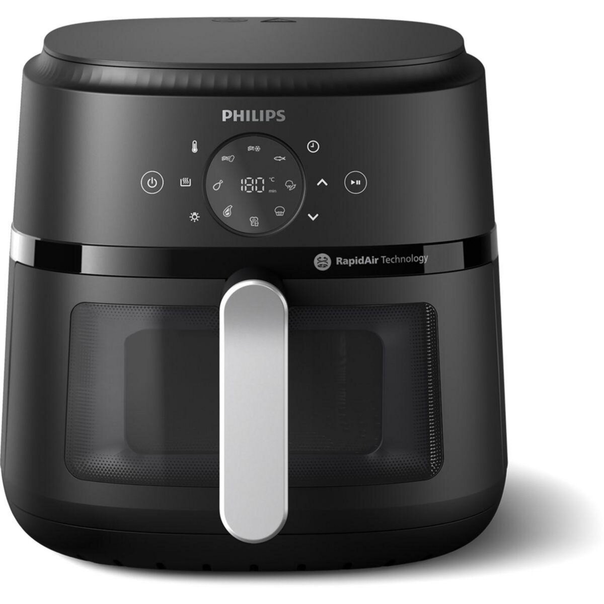 Philips Airfryer NA231/00 Friteuse sans huile avec fenêtre de cuisson Noir/Argent, Série 2000 6.2L