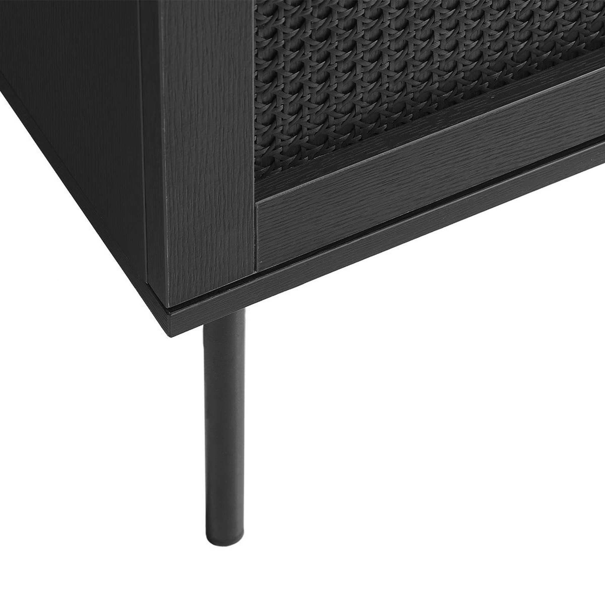 Voir la diapositive 5 : MAISON AUBERTIN Meuble tv bois et cannage manarola 110x42 cm - noir