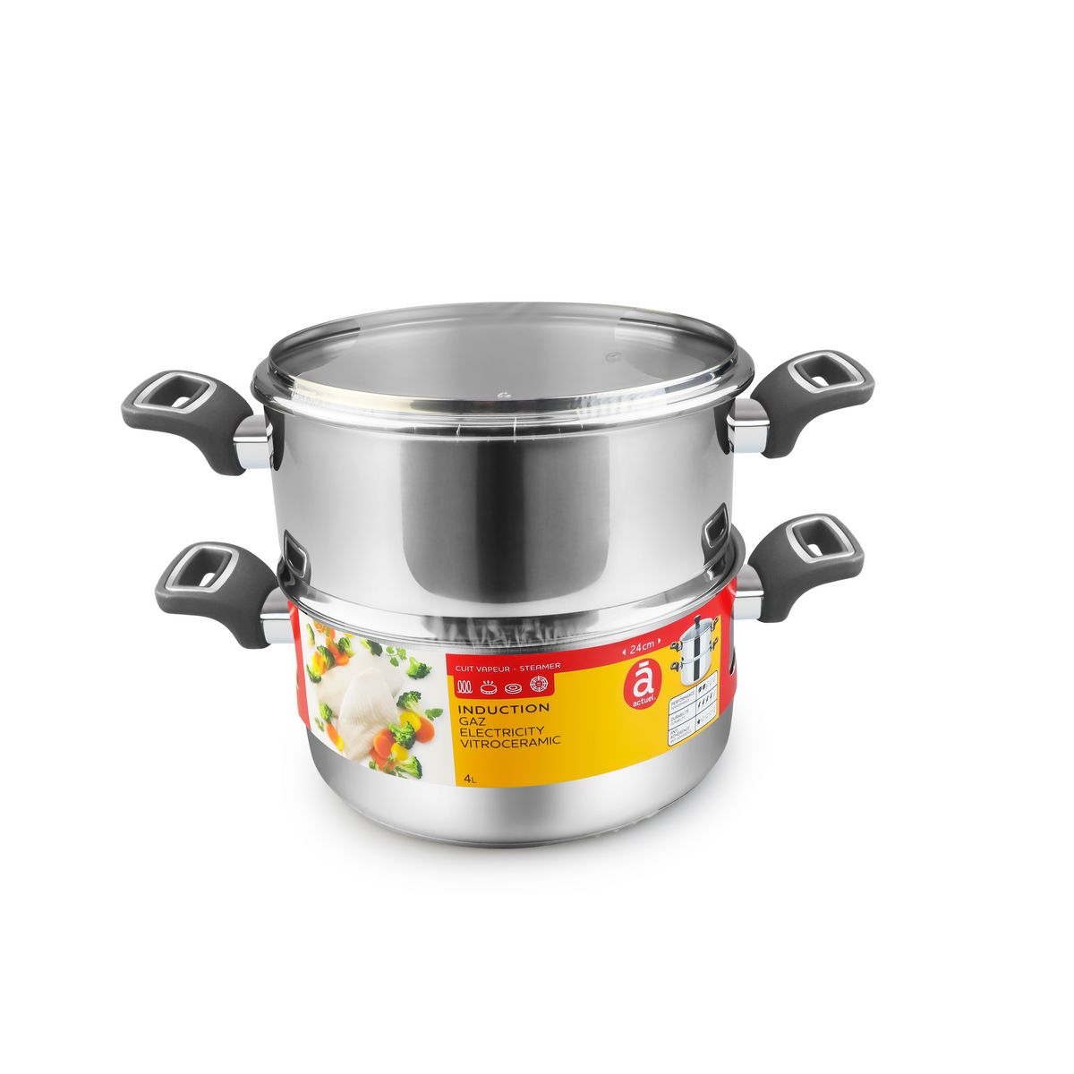 ACTUEL Cuit vapeur inox 24 cm 4 litres