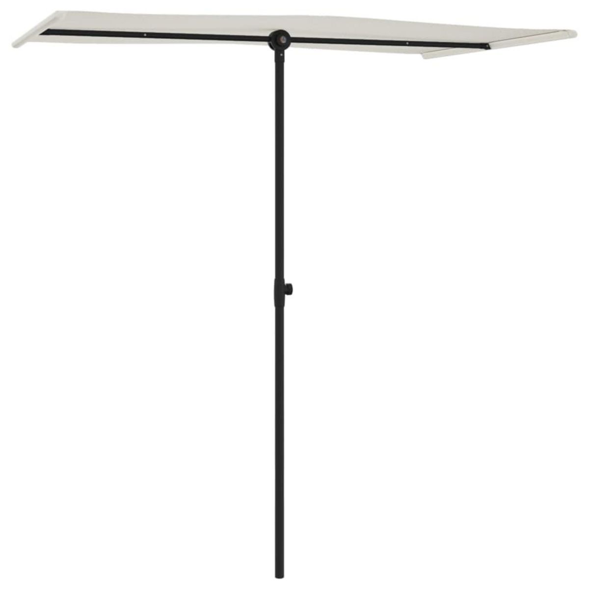 VIDAXL Parasol de jardin avec mat en aluminium 180x110 cm blanc sable