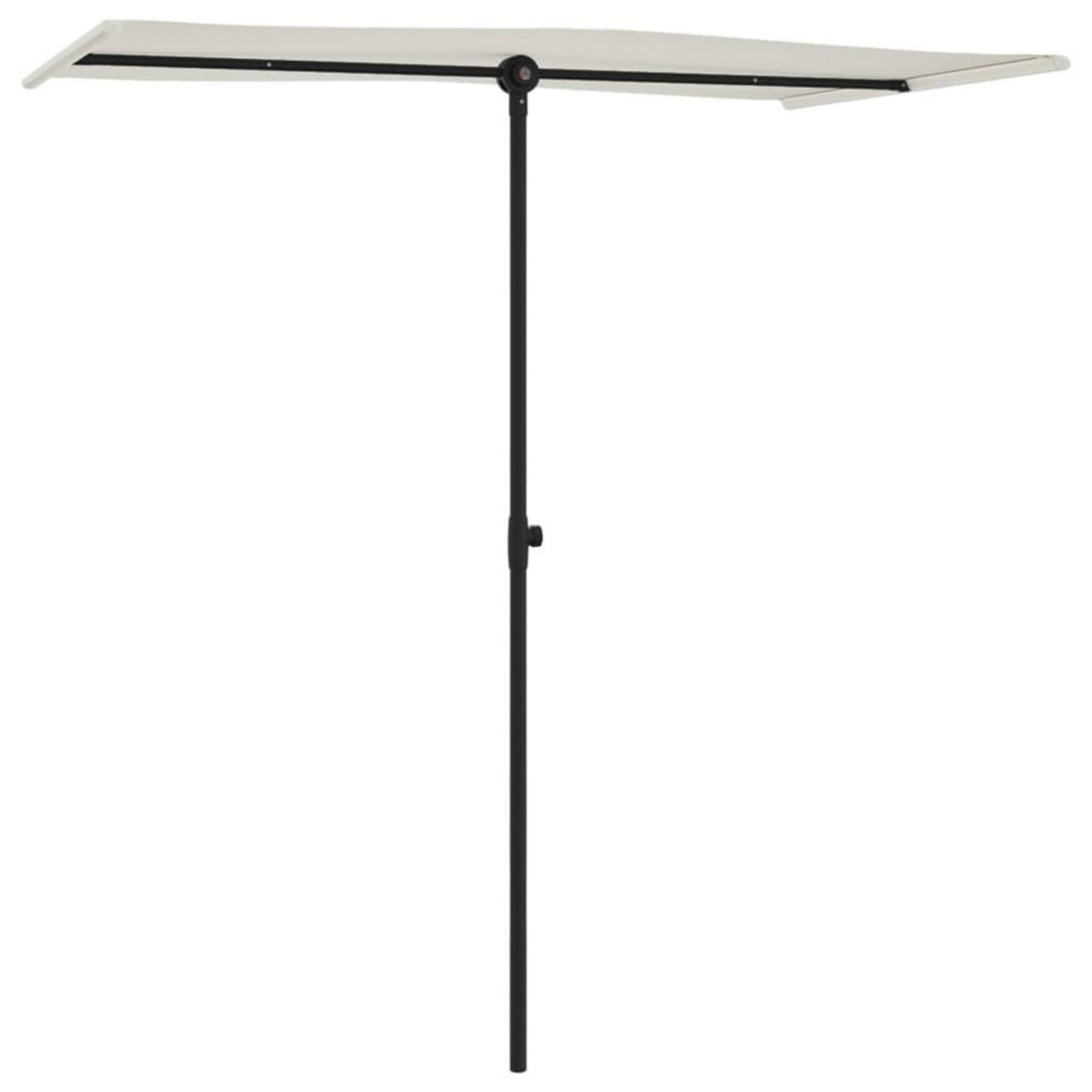 VIDAXL Parasol de jardin avec mat en aluminium 180x110 cm blanc sable