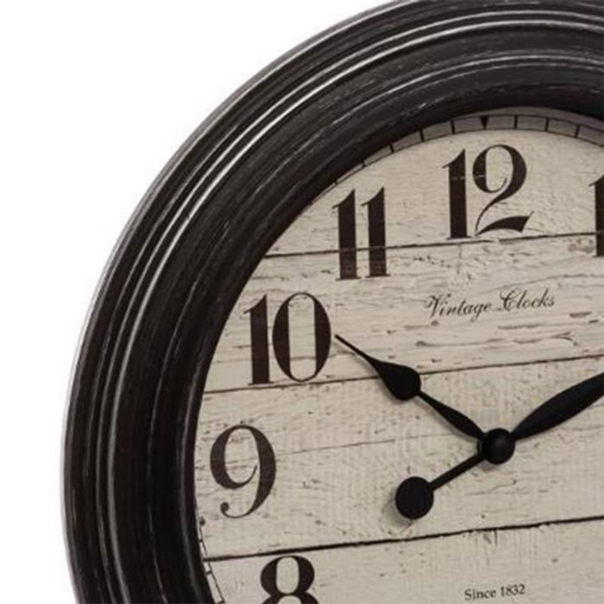 ATMOSPHERA Horloge Murale Déco en Verre  Moulure  29cm Noir