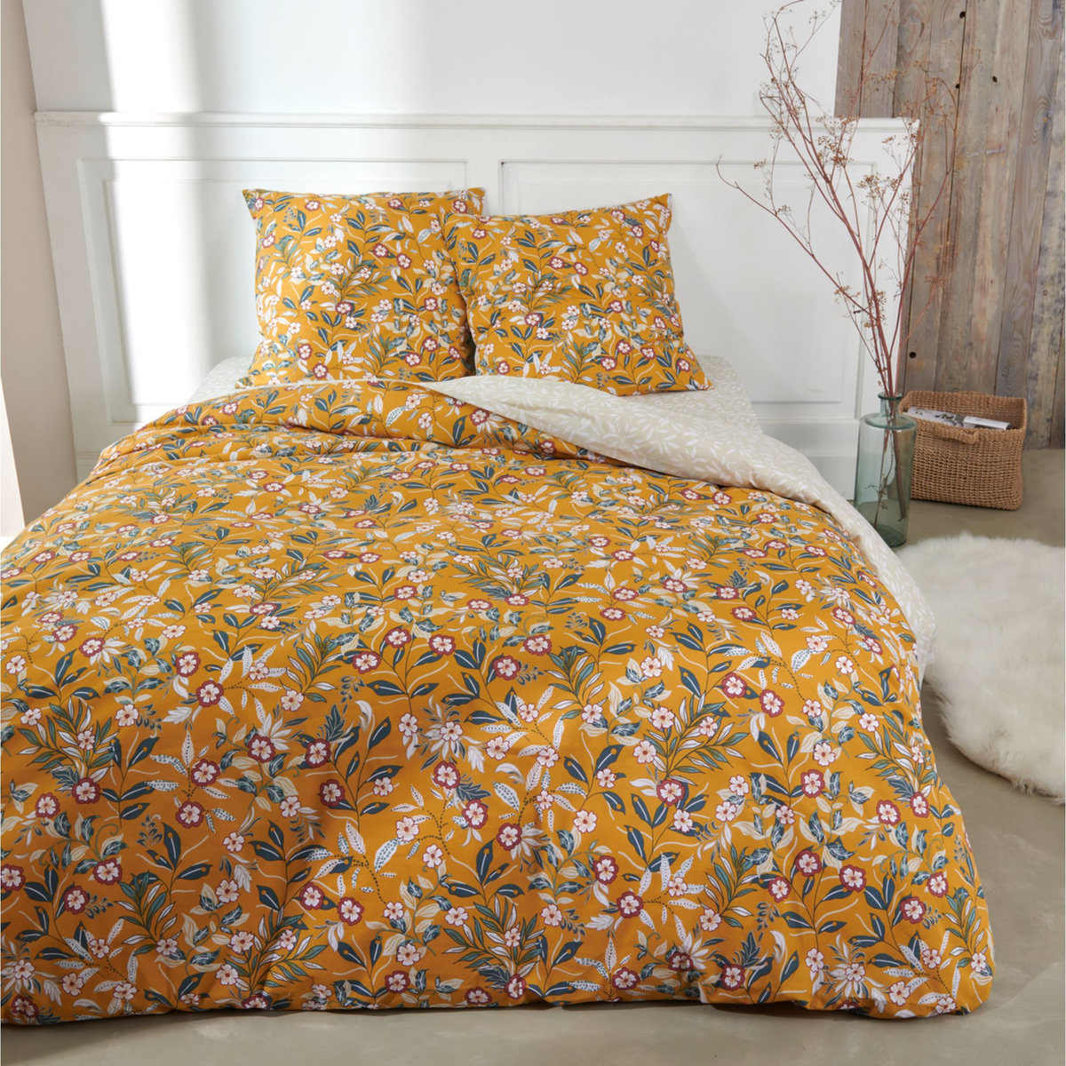 Parure de drap plat fleuri en coton 65 fils IZAR