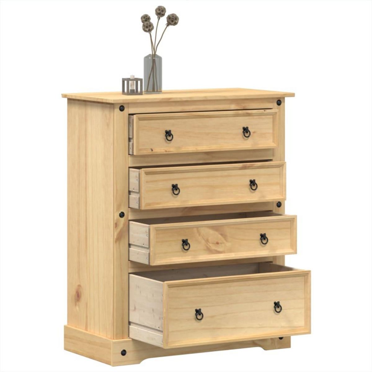 VIDAXL Commode  92x48x120 cm bois massif de pin