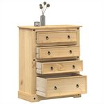 VIDAXL Commode  92x48x120 cm bois massif de pin