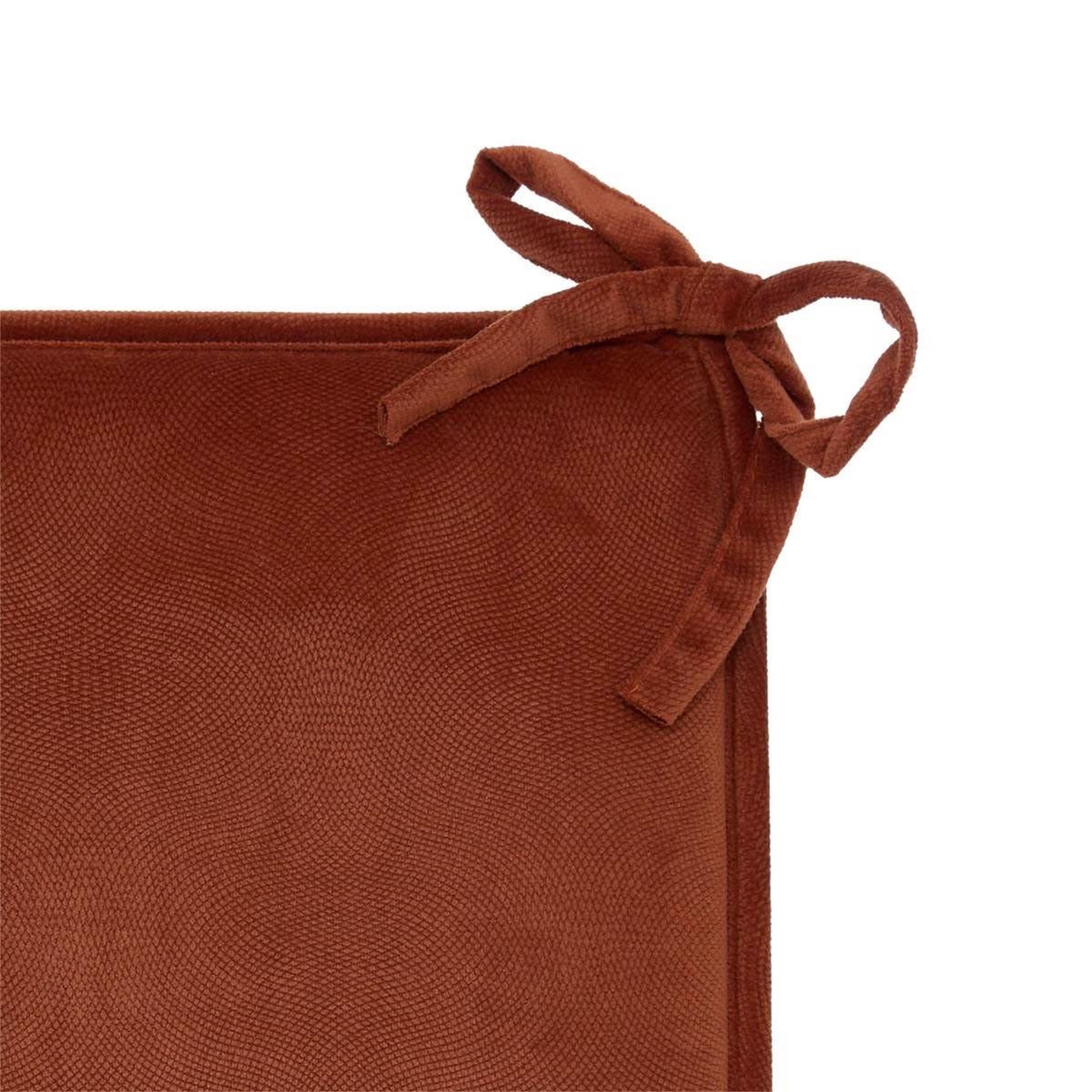 Voir la diapositive 2 : ATMOSPHERA Galette de chaise uni  lilou  38x38cm terracotta