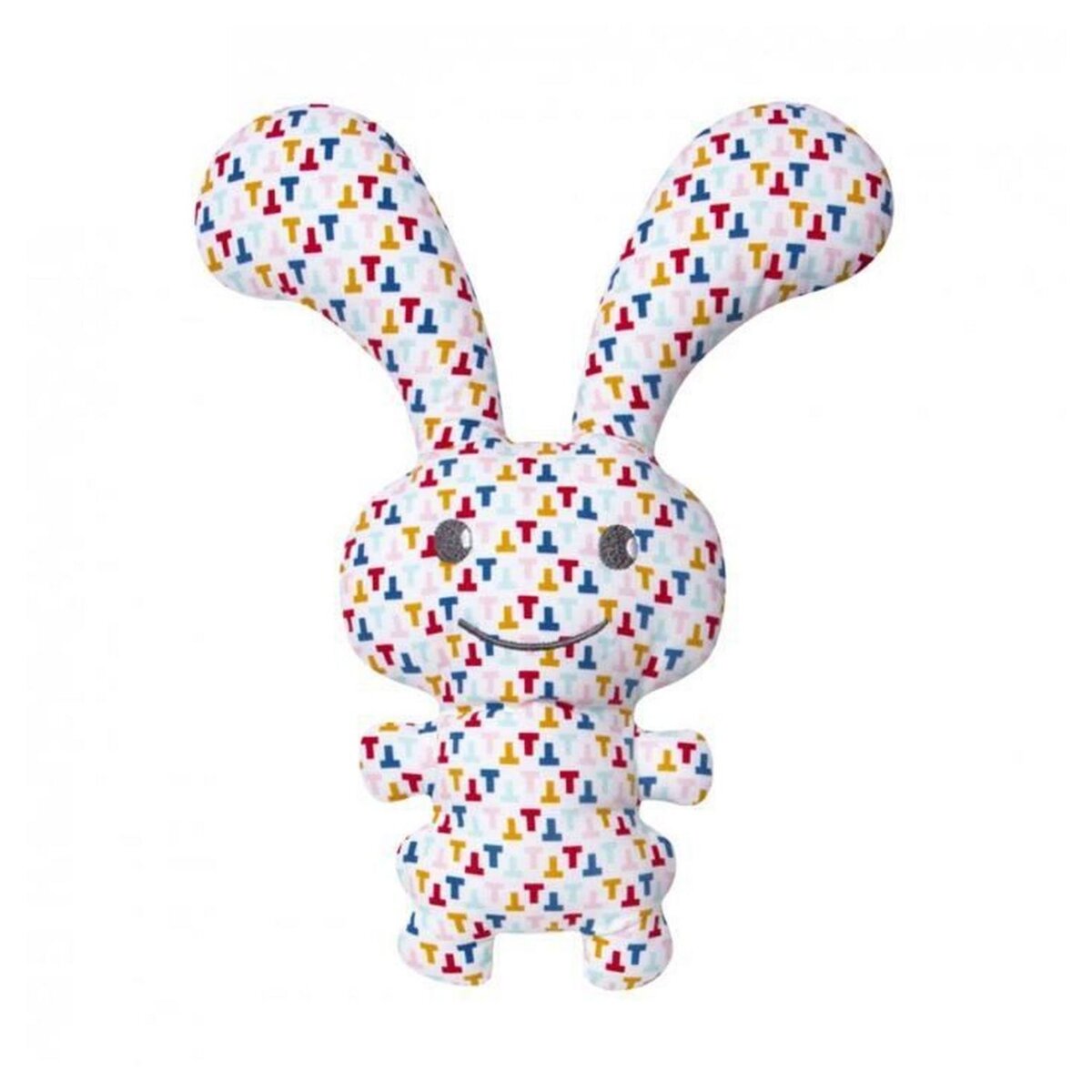 Le Trousselier  Doudou Hochet -Funny Bunny "T" Multicolor 24cm (Boîte Cadeau)
