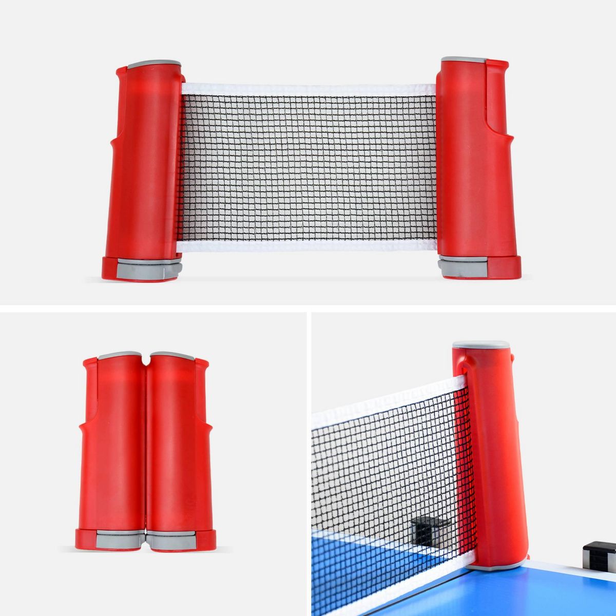 SWEEEK Table de ping pong INDOOR bleue - table pliable avec 2 raquettes et 3 balles. pour utilisation intérieure. sport tennis de table