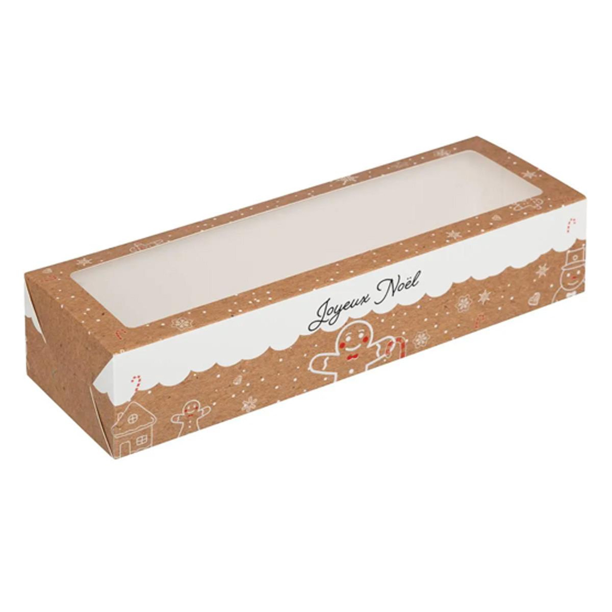 Voir la diapositive 2 : FIVE Lot de 2 boîtes pour bûches  noël  31cm beige